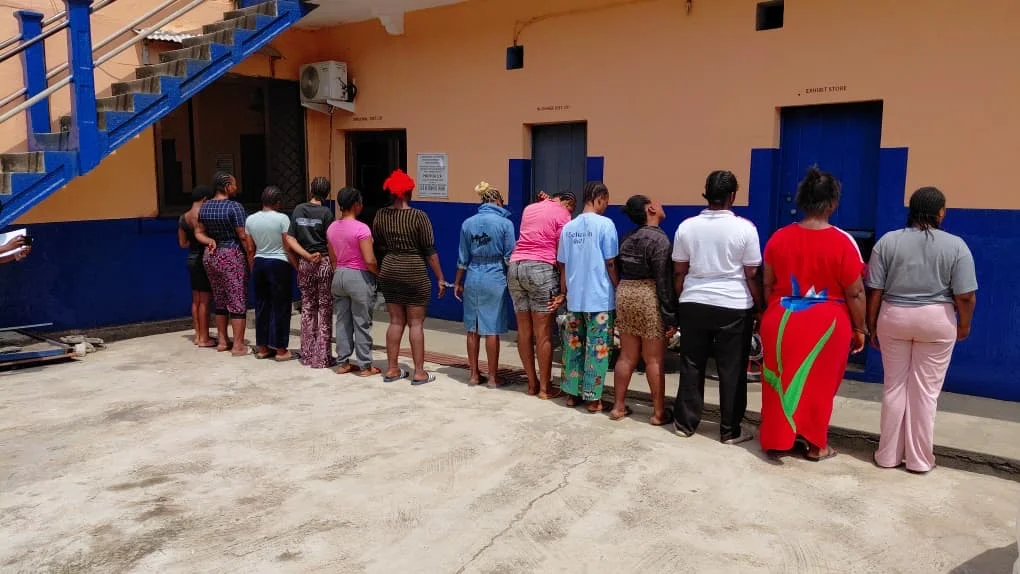Police arrest 13 suspected sex workers, landlord, and bouncer in Koforidua over trafficking and prostitution offences